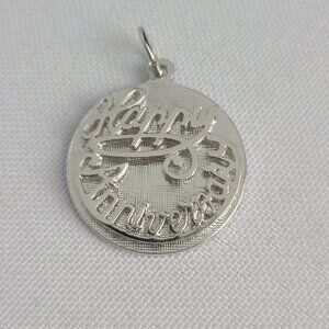 Sterling silver happy anniversary bracelet charm